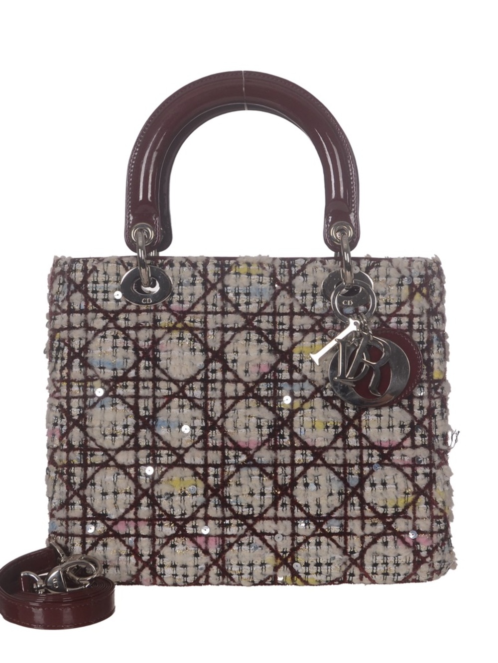♥️Dior Medium Lady Dior Multicolor Tweed Top-Handle Bag ♥️